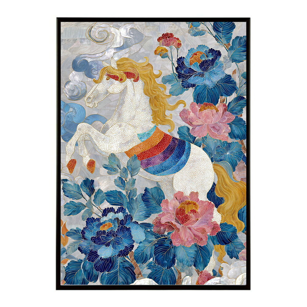 馬 ポスター 用紙とサイズが選べる おしゃれ 北欧 アートパネル 壁掛け 絵画 風 インテリア アンティーク 花柄 モダン 高級感 玄関 リビング 寝室 ホテルライク プリントポスター フォト イラスト お洒落 特大 大きい【lm-poster-8971】