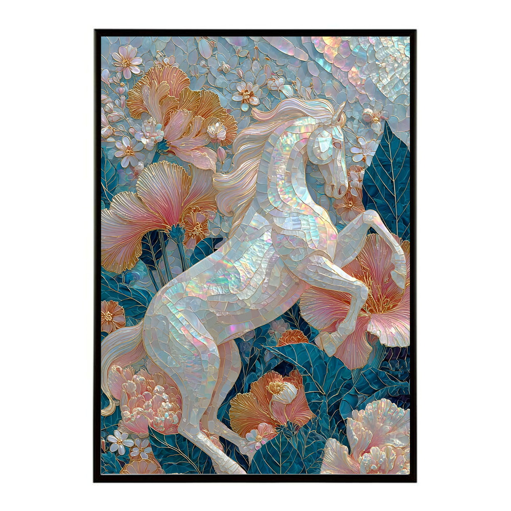 馬 ポスター 用紙とサイズが選べる おしゃれ 北欧 アートパネル 壁掛け 絵画 風 インテリア アンティーク 花柄 モダン 高級感 玄関 リビング 寝室 ホテルライク プリントポスター フォト イラスト お洒落 特大 大きい【lm-poster-9033】