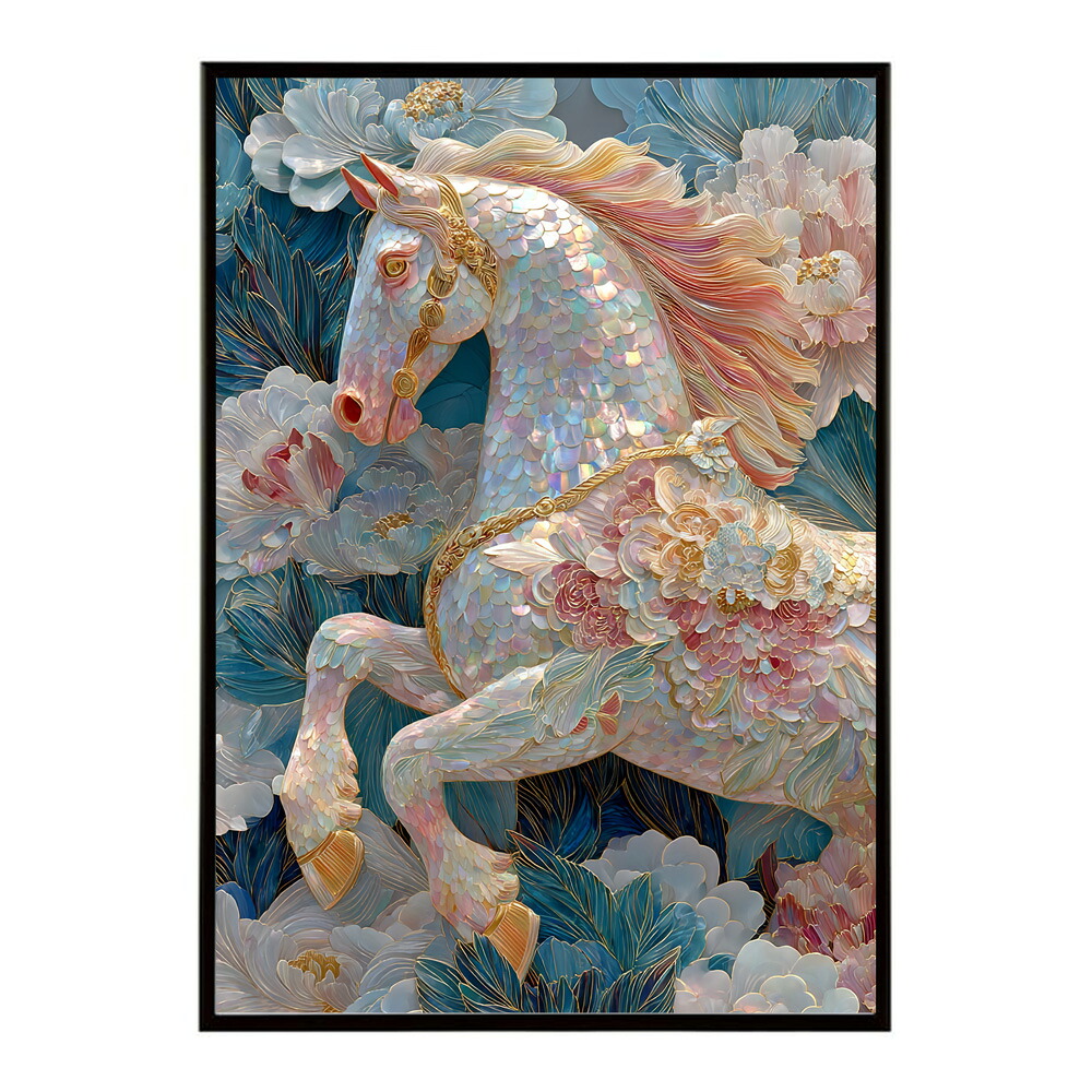 馬 ポスター 用紙とサイズが選べる おしゃれ 北欧 アートパネル 壁掛け 絵画 風 インテリア アンティーク 花柄 モダン 高級感 玄関 リビング 寝室 ホテルライク プリントポスター フォト イラスト お洒落 特大 大きい【lm-poster-9041】