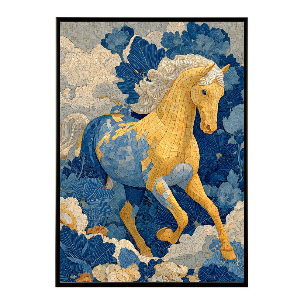 馬 ポスター 用紙とサイズが選べる おしゃれ 北欧 アートパネル 壁掛け 絵画 風 インテリア アンティーク 花柄 モダン 高級感 玄関 リビング 寝室 ホテルライク プリントポスター フォト イラスト お洒落 特大 大きい【lm-poster-9048】