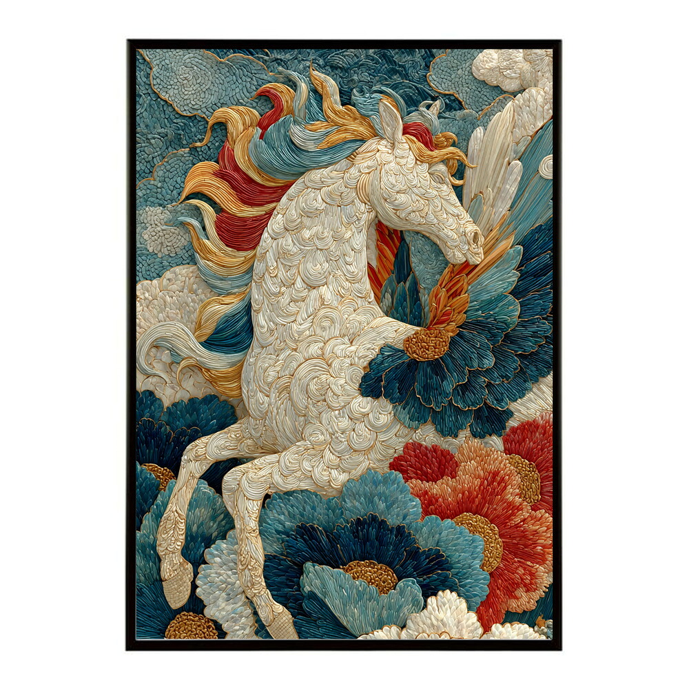 馬 ポスター 用紙とサイズが選べる おしゃれ 北欧 アートパネル 壁掛け 絵画 風 インテリア アンティーク 花柄 モダン 高級感 玄関 リビング 寝室 ホテルライク プリントポスター フォト イラスト お洒落 特大 大きい【lm-poster-9077】