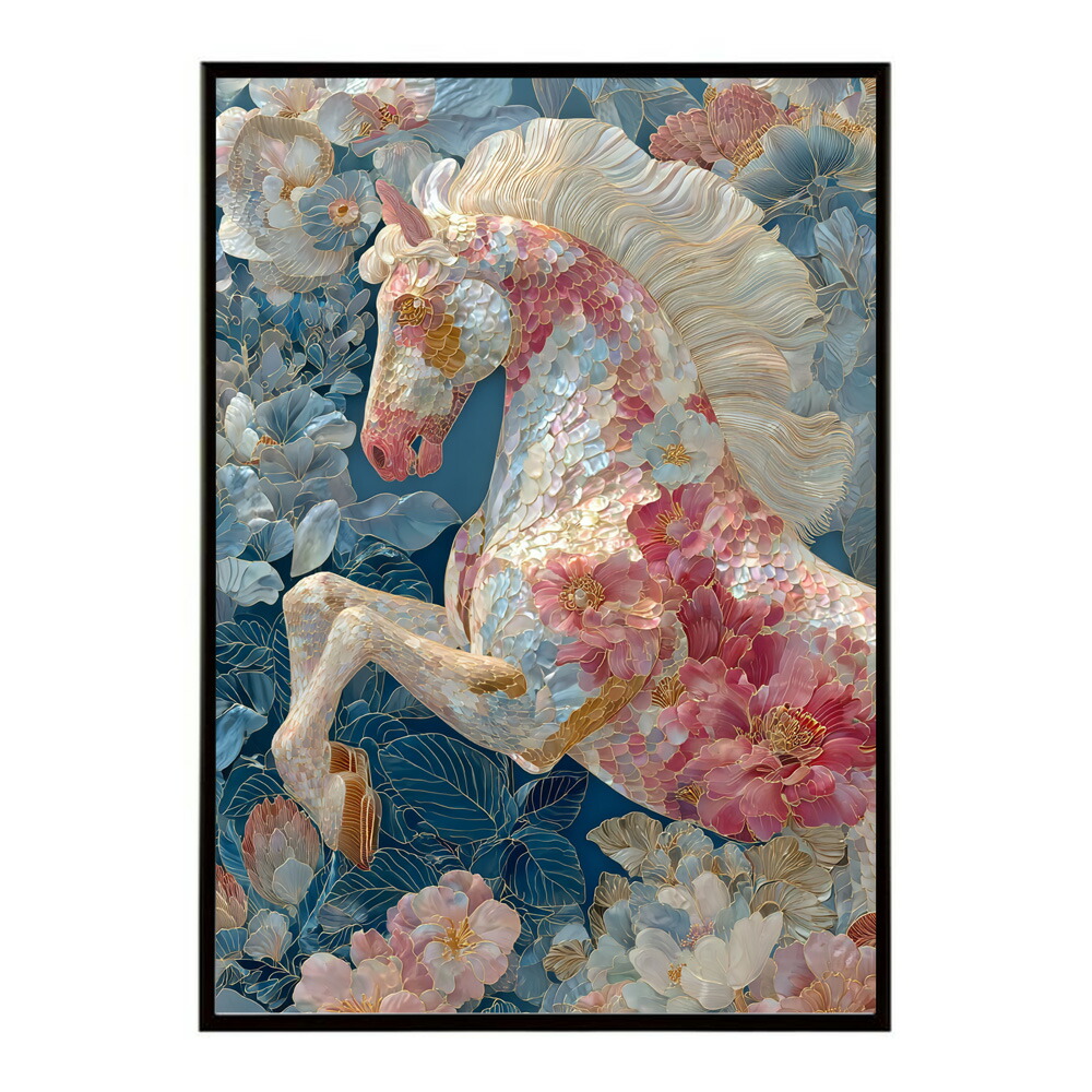 馬 ポスター 用紙とサイズが選べる おしゃれ 北欧 アートパネル 壁掛け 絵画 風 インテリア アンティーク 花柄 モダン 高級感 玄関 リビング 寝室 ホテルライク プリントポスター フォト イラスト お洒落 特大 大きい【lm-poster-9102】