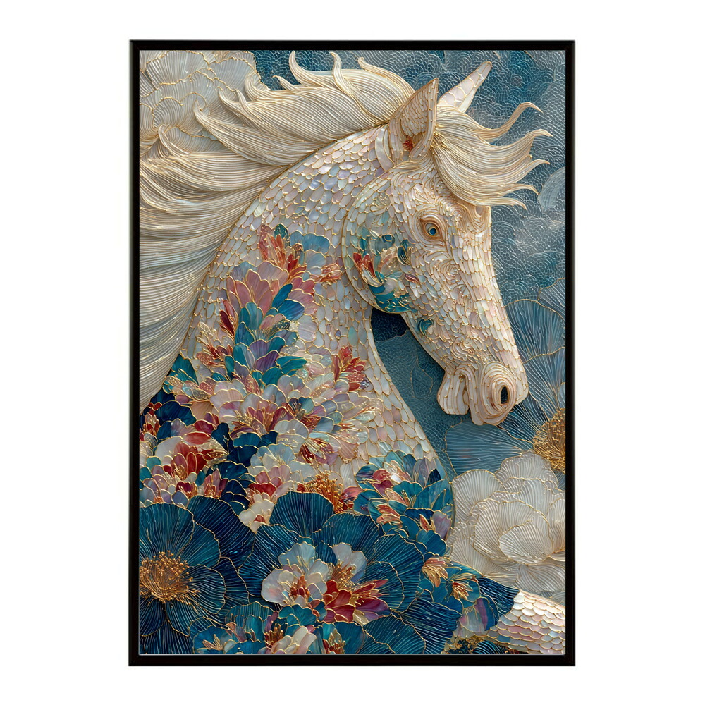 馬 ポスター 用紙とサイズが選べる おしゃれ 北欧 アートパネル 壁掛け 絵画 風 インテリア アンティーク 花柄 モダン 高級感 玄関 リビング 寝室 ホテルライク プリントポスター フォト イラスト お洒落 特大 大きい【lm-poster-9111】