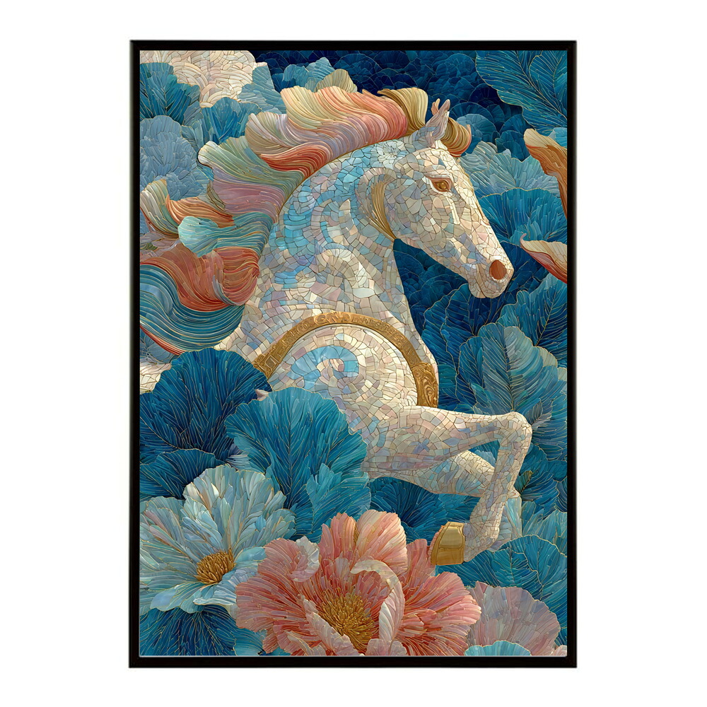 馬 ポスター 用紙とサイズが選べる おしゃれ 北欧 アートパネル 壁掛け 絵画 風 インテリア アンティーク 花柄 モダン 高級感 玄関 リビング 寝室 ホテルライク プリントポスター フォト イラスト お洒落 特大 大きい【lm-poster-9117】