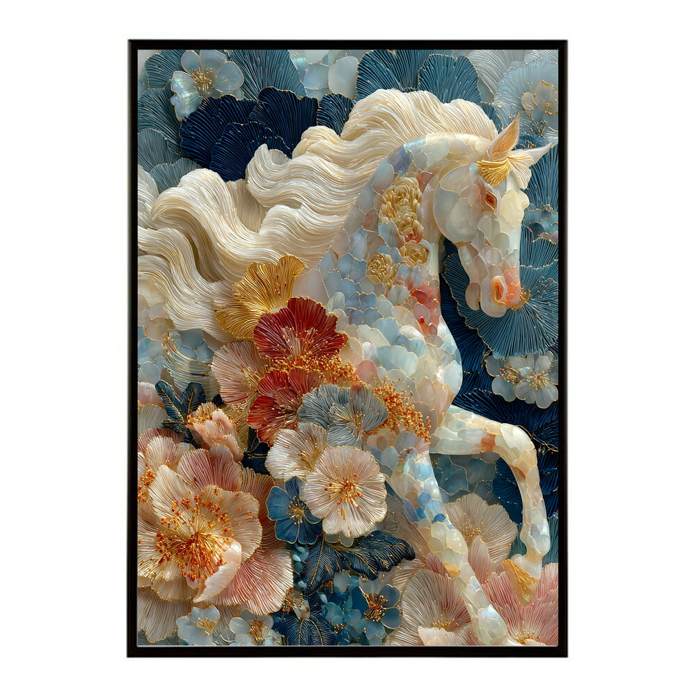馬 ポスター 用紙とサイズが選べる おしゃれ 北欧 アートパネル 壁掛け 絵画 風 インテリア アンティーク 花柄 モダン 高級感 玄関 リビング 寝室 ホテルライク プリントポスター フォト イラスト お洒落 特大 大きい【lm-poster-9128】 10,142円