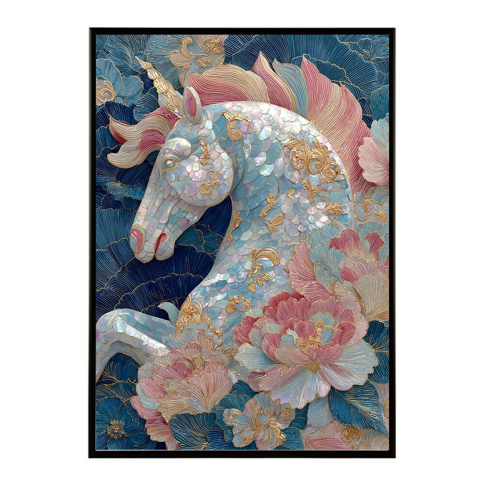 馬 ポスター 用紙とサイズが選べる おしゃれ 北欧 アートパネル 壁掛け 絵画 風 インテリア アンティーク 花柄 モダン 高級感 玄関 リビング 寝室 ホテルライク プリントポスター フォト イラスト お洒落 特大 大きい【lm-poster-9135】