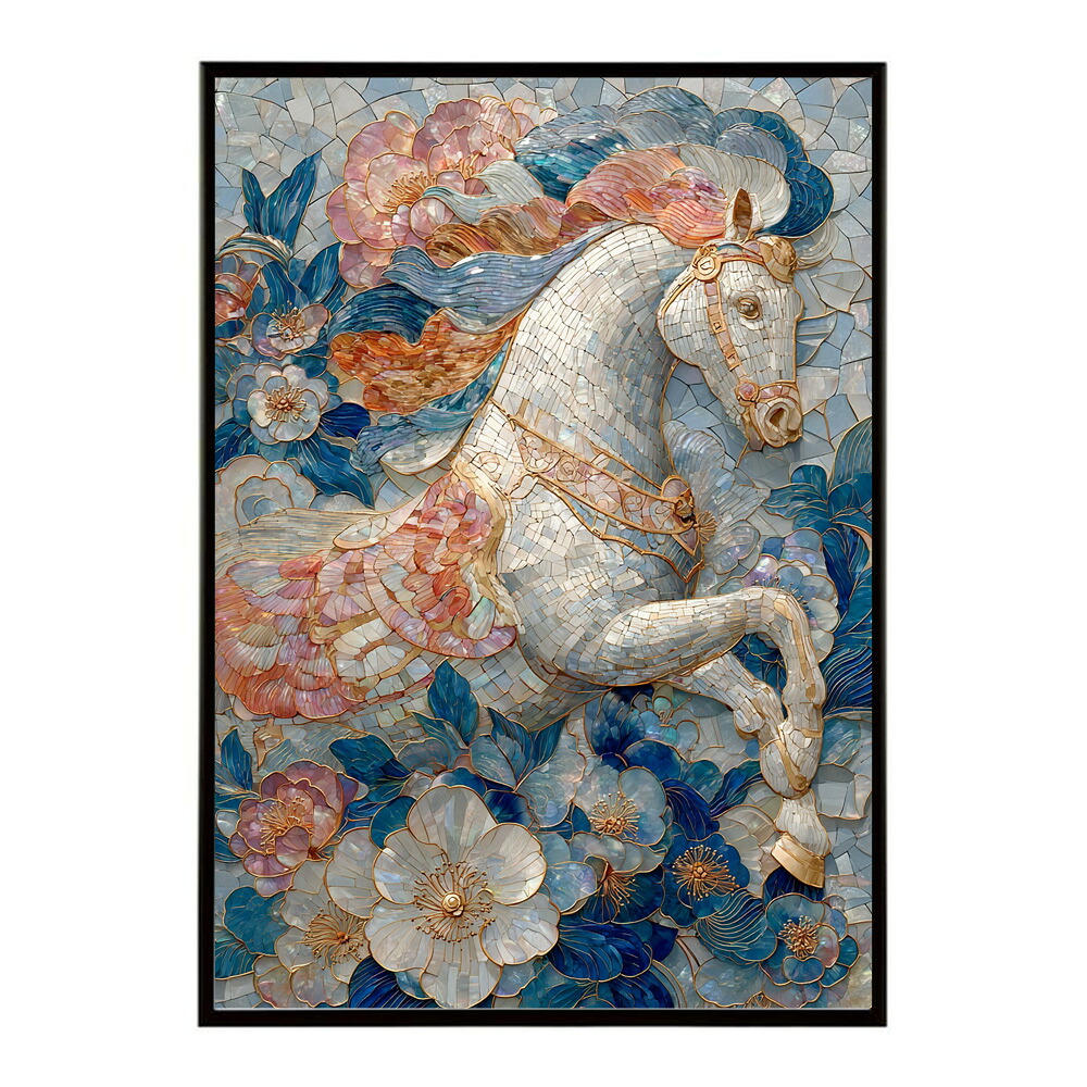 馬 ポスター 用紙とサイズが選べる おしゃれ 北欧 アートパネル 壁掛け 絵画 風 インテリア アンティーク 花柄 モダン 高級感 玄関 リビング 寝室 ホテルライク プリントポスター フォト イラスト お洒落 特大 大きい【lm-poster-9152】