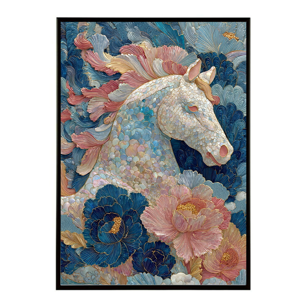 馬 ポスター 用紙とサイズが選べる おしゃれ 北欧 アートパネル 壁掛け 絵画 風 インテリア アンティーク 花柄 モダン 高級感 玄関 リビング 寝室 ホテルライク プリントポスター フォト イラスト お洒落 特大 大きい【lm-poster-9156】