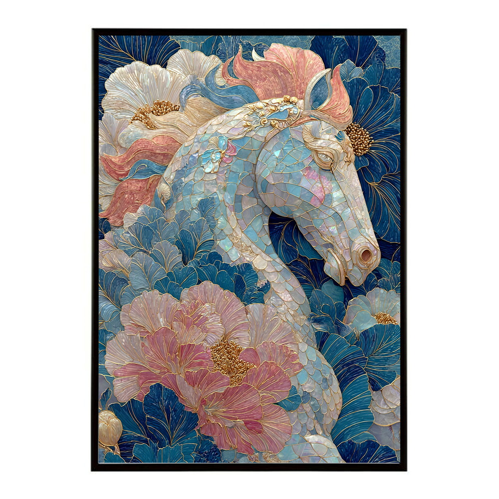 馬 ポスター 用紙とサイズが選べる おしゃれ 北欧 アートパネル 壁掛け 絵画 風 インテリア アンティーク 花柄 モダン 高級感 玄関 リビング 寝室 ホテルライク プリントポスター フォト イラスト お洒落 特大 大きい【lm-poster-9159】