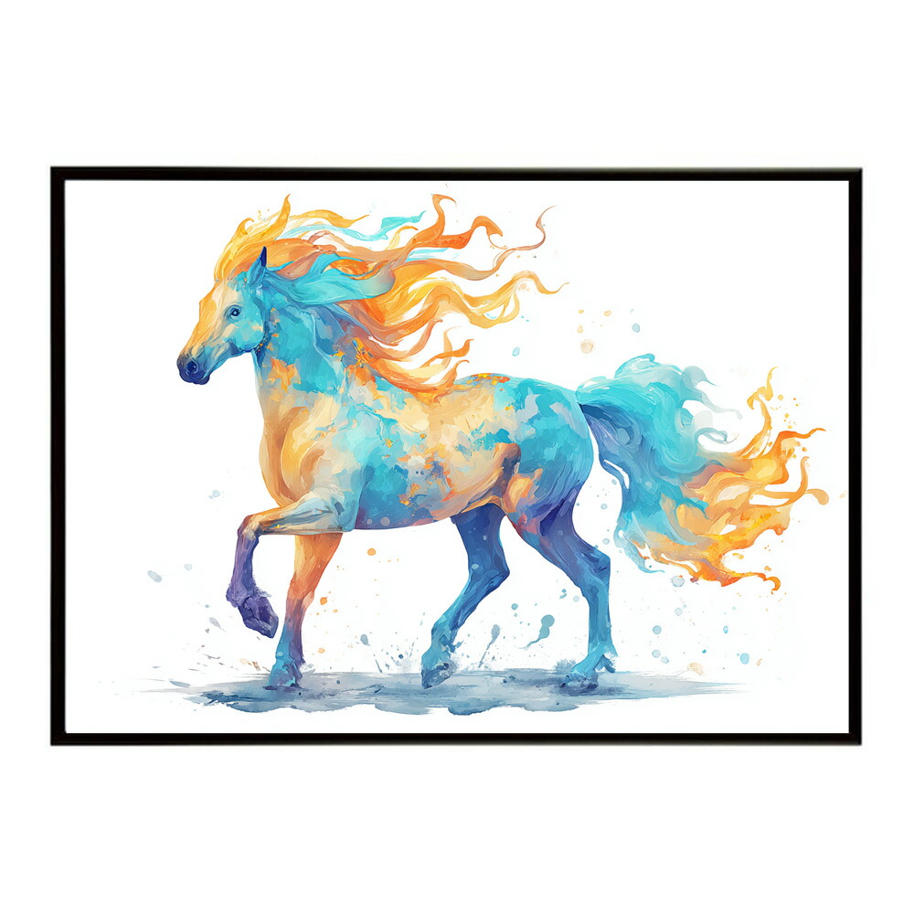 ホースポスター 馬 抽象アート 干支 牛 2026 運気 風水 モダンデザイン 壁掛け インテリア おしゃれ フォト イラスト お洒落 特大 大きい【km-poster-1682】