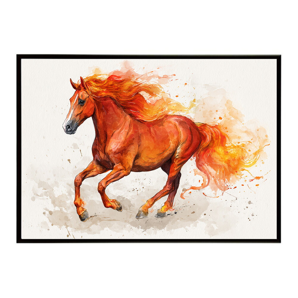 ホースポスター 馬 抽象アート 干支 牛 2026 運気 風水 モダンデザイン 壁掛け インテリア おしゃれ フォト イラスト お洒落 特大 大きい【km-poster-1698】