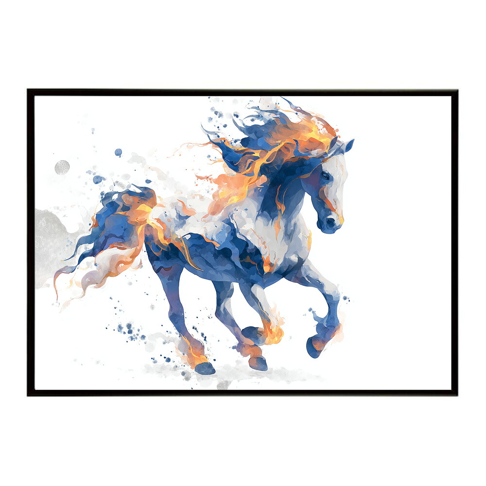 ホースポスター 馬 抽象アート 干支 牛 2026 運気 風水 モダンデザイン 壁掛け インテリア おしゃれ フォト イラスト お洒落 特大 大きい【km-poster-1706】