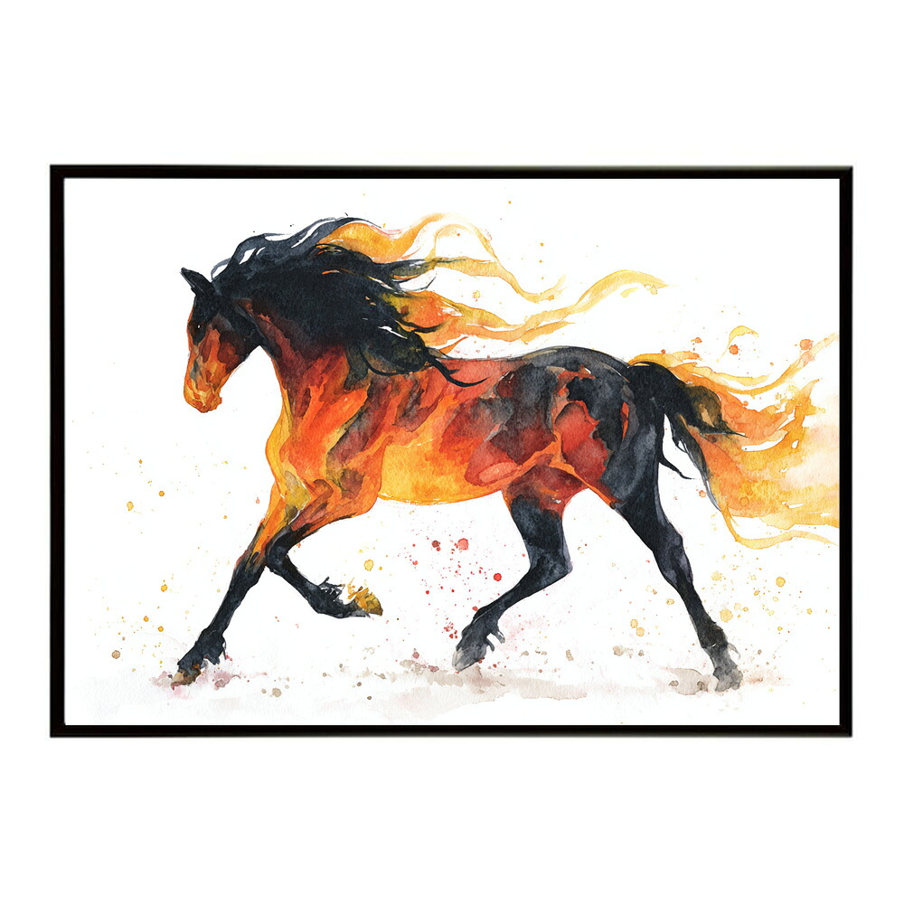 ホースポスター 馬 抽象アート 干支 牛 2026 運気 風水 モダンデザイン 壁掛け インテリア おしゃれ フォト イラスト お洒落 特大 大きい【km-poster-1709】