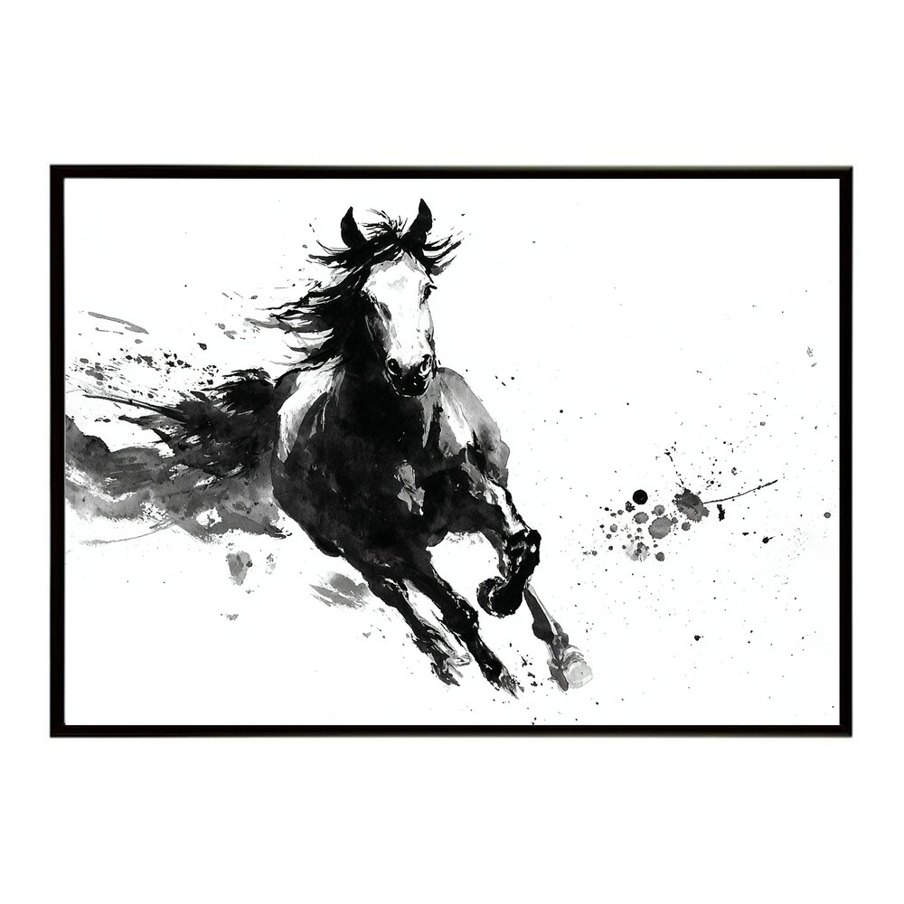 送料無料】ホースポスター 馬 抽象アート 干支 牛 2026 運気 風水
