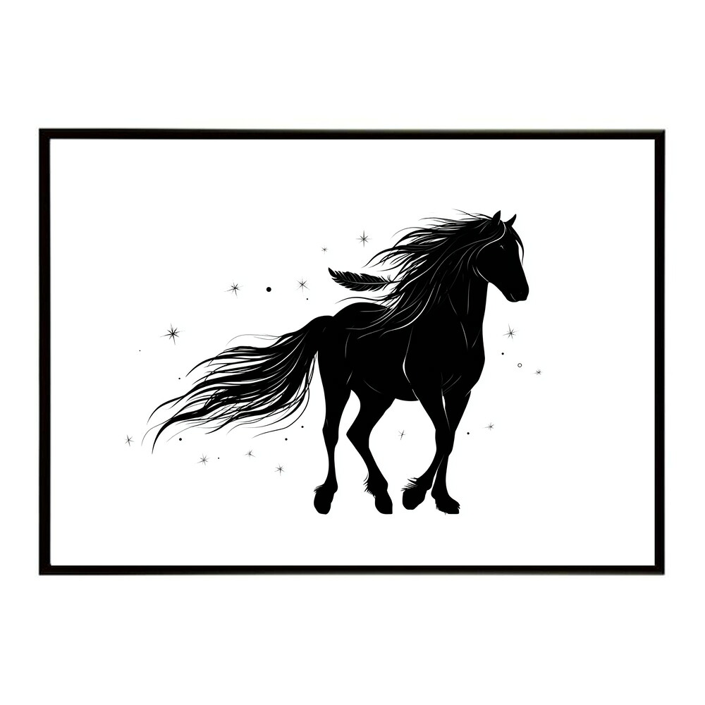 ホースポスター 馬 抽象アート 干支 牛 2026 運気 風水 モダンデザイン 壁掛け インテリア おしゃれ フォト イラスト お洒落 特大 大きい【km-poster-1928】
