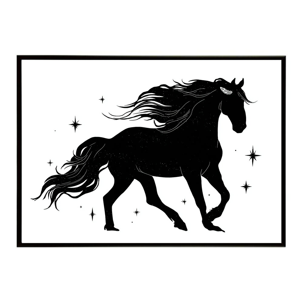 ホースポスター 馬 抽象アート 干支 牛 2026 運気 風水 モダンデザイン 壁掛け インテリア おしゃれ フォト イラスト お洒落 特大 大きい【km-poster-1930】