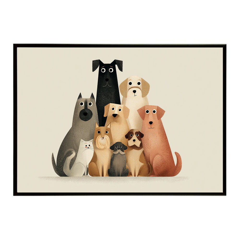 動物 アニマル 仲良し 子供 ポスター 用紙とサイズが選べる インテリア おしゃれ プリントポスター フォト イラスト 保育園 児童 キッズ 【km-poster-2505】