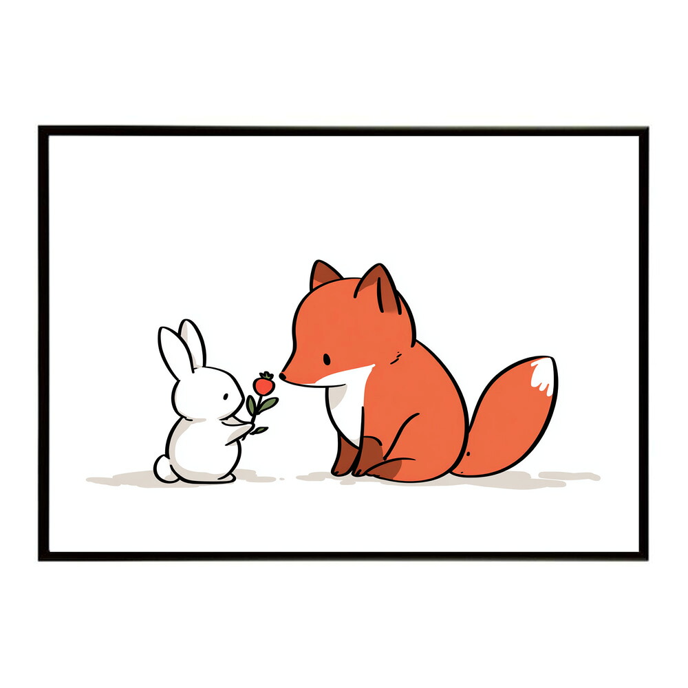 動物 アニマル 仲良し 子供 ポスター 用紙とサイズが選べる インテリア おしゃれ プリントポスター フォト イラスト 保育園 児童 キッズ 【km-poster-2534】