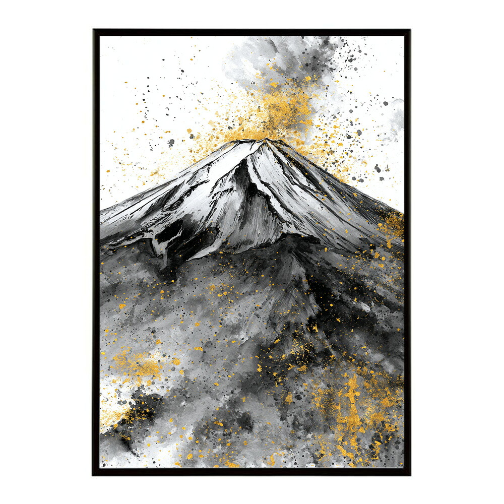 黄金富士 富士山 ふじさん 日本 景色 ゴールド 開運 縁起 和モダン ポスター インテリア プリントポスター フォト イラスト お洒落 特大 大きい【lm-poster-9848】