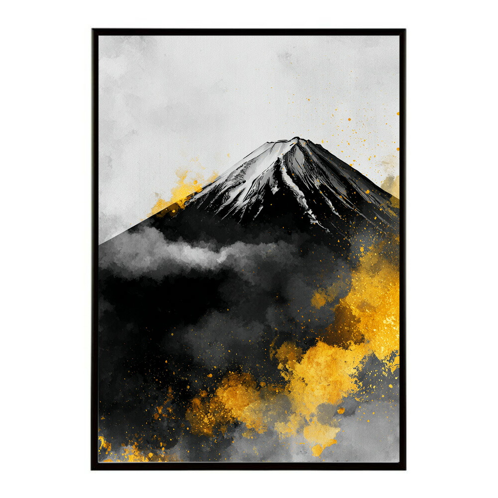 黄金富士 富士山 ふじさん 日本 景色 ゴールド 開運 縁起 和モダン ポスター インテリア プリントポスター フォト イラスト お洒落 特大 大きい【lm-poster-9854】