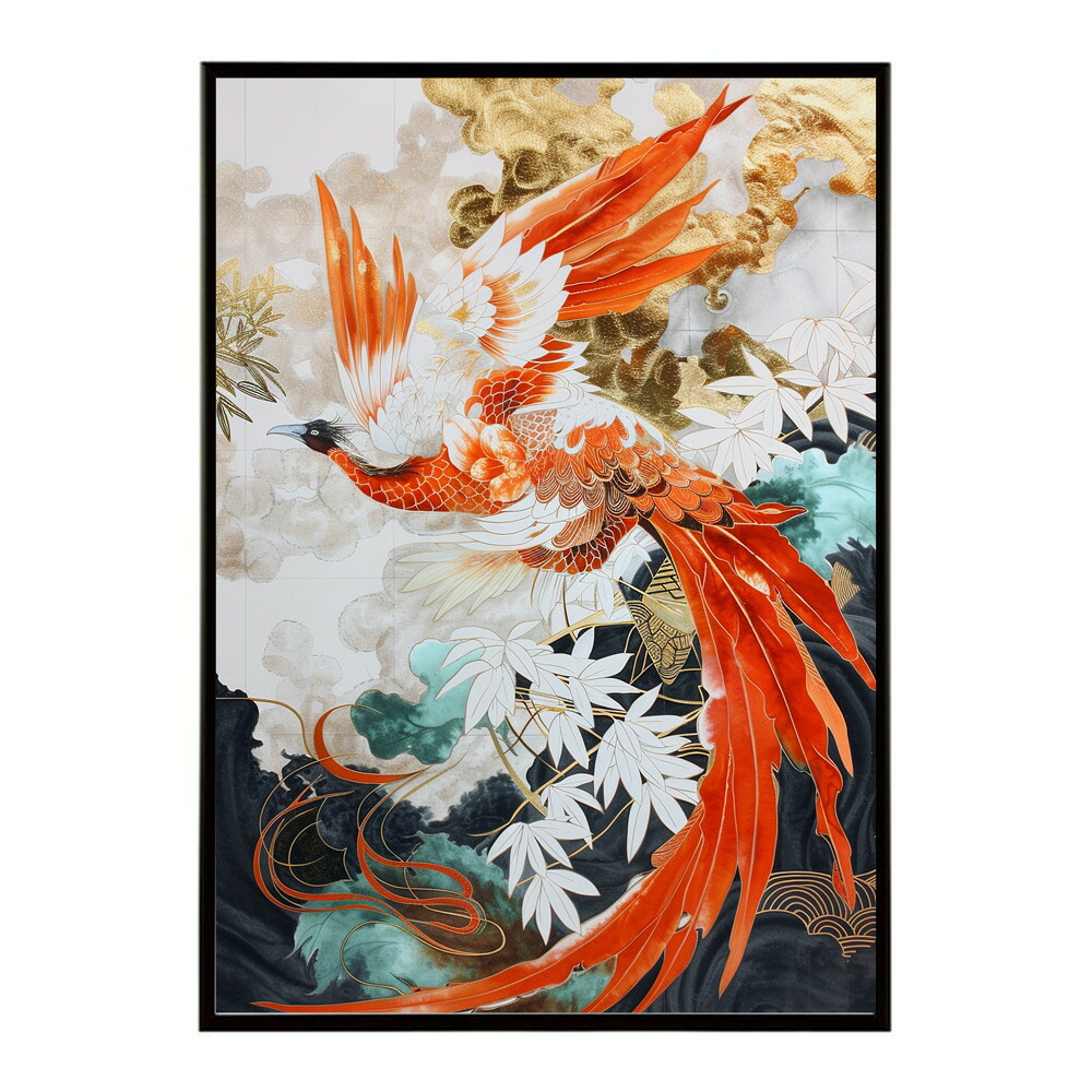 鳳凰 ポスター 金 鳳凰 黄金 フェニックス 開運 縁起 インテリア 和モダン アート ポスター インテリア おしゃれ プリントポスター フォト イラスト お洒落 特大 大きい【lm-poster-9883】