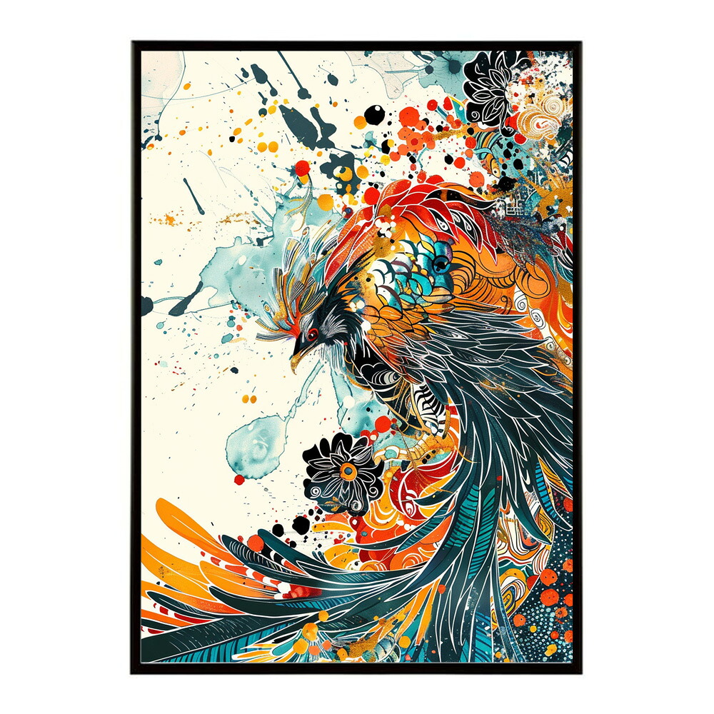 鳳凰 ポスター 金 鳳凰 黄金 フェニックス 開運 縁起 インテリア 和モダン アート ポスター インテリア おしゃれ プリントポスター フォト イラスト お洒落 特大 大きい【lm-poster-9901】