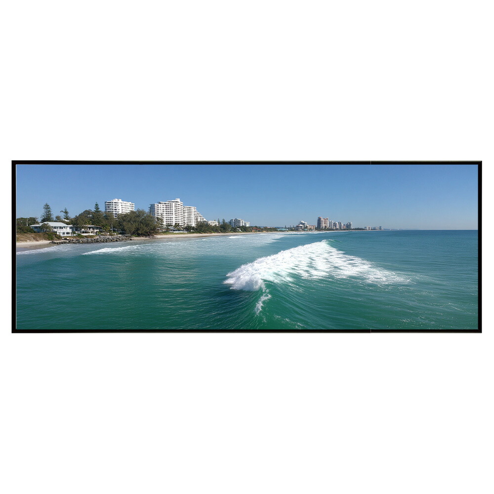 海 サーフ 西海岸 風景画 絵画 コースタル 波 ブルー サーフ 景色 風景 自然パノラマポスター (297ｍｍ×840ｍｍ) フレーム 横長 額縁 インテリア アルミフレーム 絵画 作品 水平 アート 【pn-poster-348】