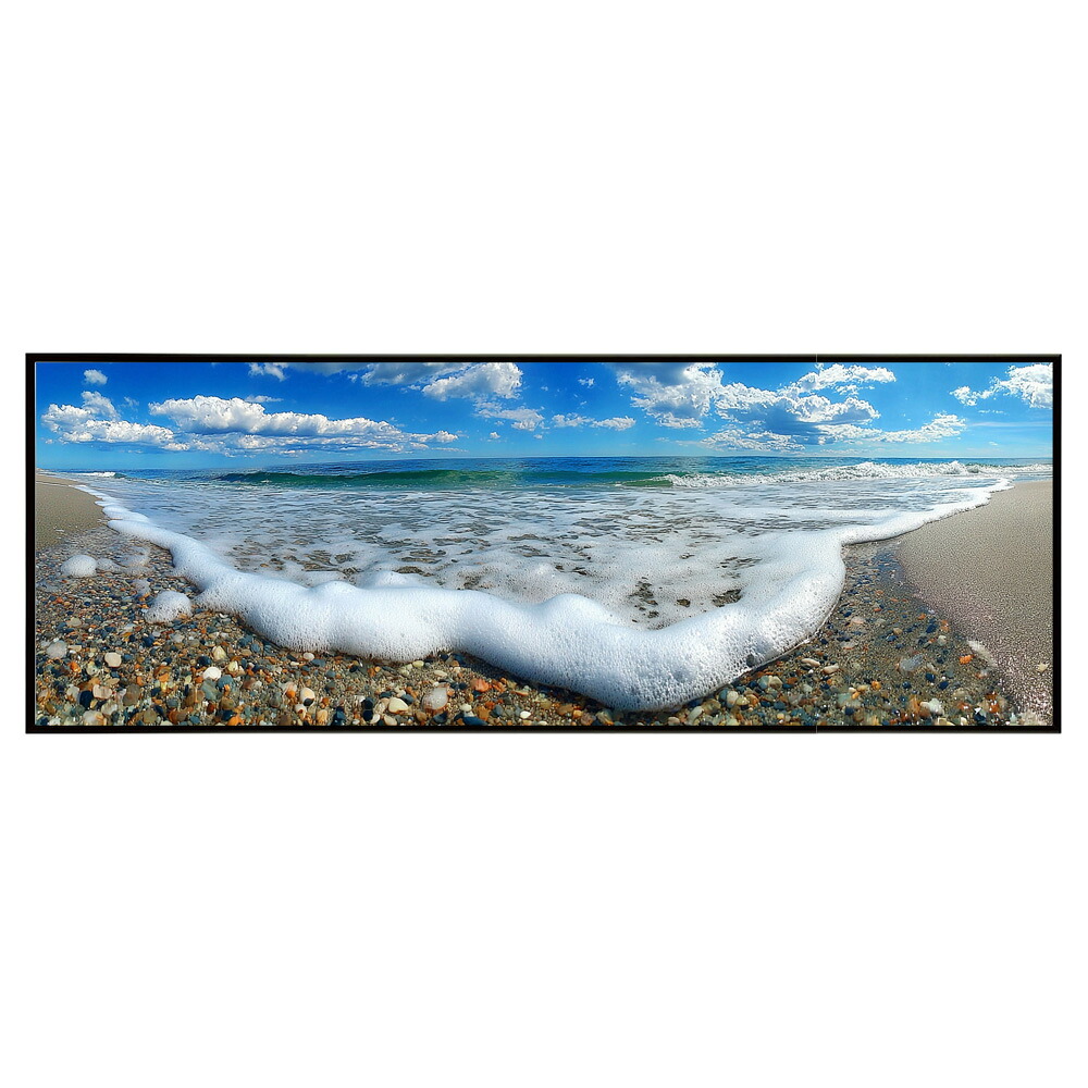 海 サーフ 西海岸 風景画 絵画 コースタル 波 ブルー サーフ 景色 風景 自然パノラマポスター (297ｍｍ&times;840ｍｍ) フレーム 横長 額縁 インテリア アルミフレーム 絵画 作品 水平 アート 【pn-poster-468】｜ファッションポスターEFPI