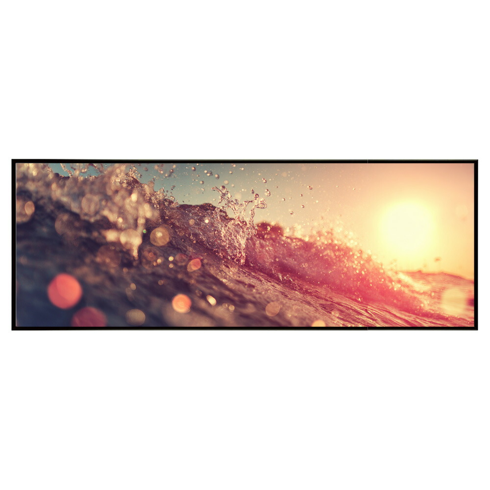 海 サーフ 西海岸 風景画 絵画 コースタル 波 ブルー サーフ 景色 風景 自然パノラマポスター (297ｍｍ×840ｍｍ) フレーム 横長 額縁 インテリア アルミフレーム 絵画 作品 水平 アート 【pn-poster-521】