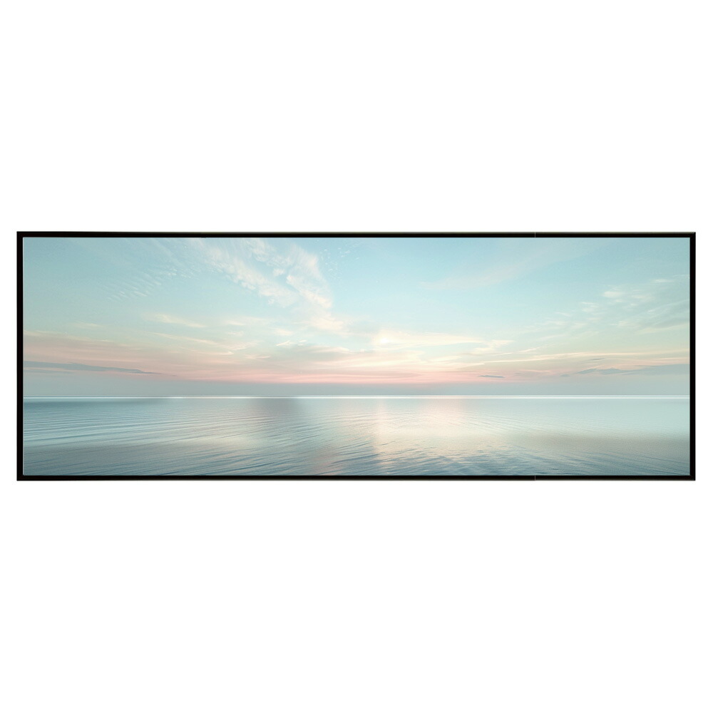 海 サーフ 西海岸 風景画 絵画 コースタル 波 ブルー サーフ 景色 風景 自然パノラマポスター (297ｍｍ×840ｍｍ) フレーム 横長 額縁 インテリア アルミフレーム 絵画 作品 水平 アート 【pn-poster-639】