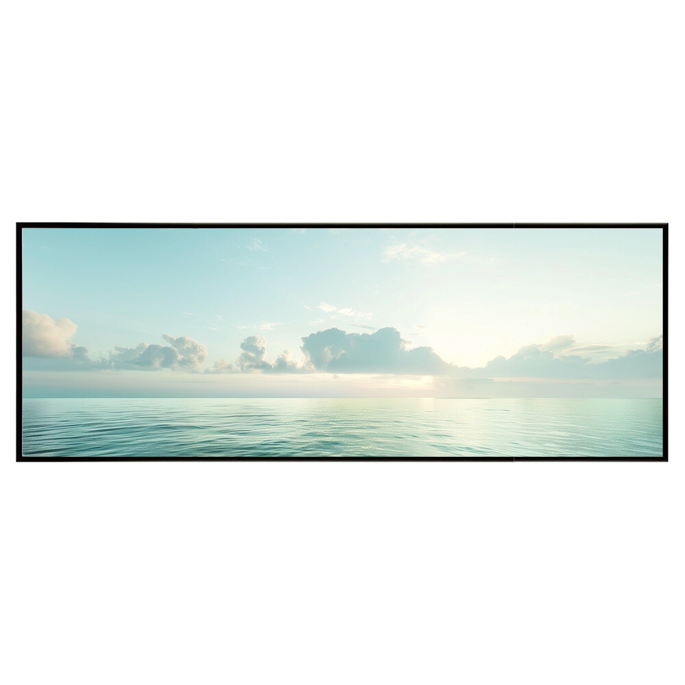 海 サーフ 西海岸 風景画 絵画 コースタル 波 ブルー サーフ 景色 風景 自然パノラマポスター (297ｍｍ×840ｍｍ) フレーム 横長 額縁 インテリア アルミフレーム 絵画 作品 水平 アート 【pn-poster-641】