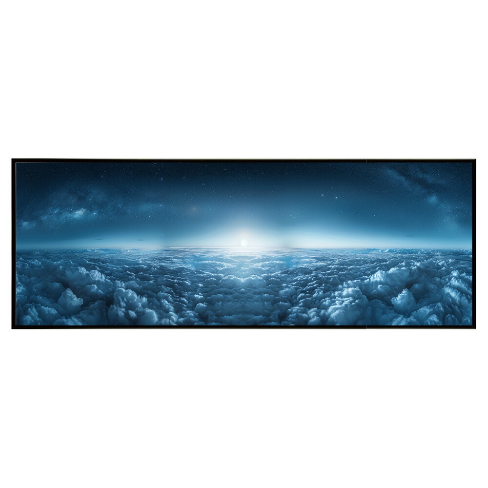 空 水平線 風景 景色 絵画 絵 名画 画家 油絵 水彩 景色パノラマポスター (297mm×840mm) フレーム 横長 額縁 インテリア アルミフレーム 絵画 作品 水平 アート 【pn-poster-662】
