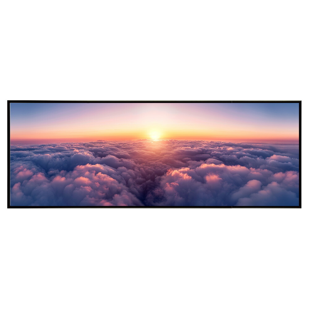 空 水平線 風景 景色 絵画 絵 名画 画家 油絵 水彩 景色パノラマポスター (297ｍｍ×840ｍｍ) フレーム 横長 額縁 インテリア アルミフレーム 絵画 作品 水平 アート 【pn-poster-666】