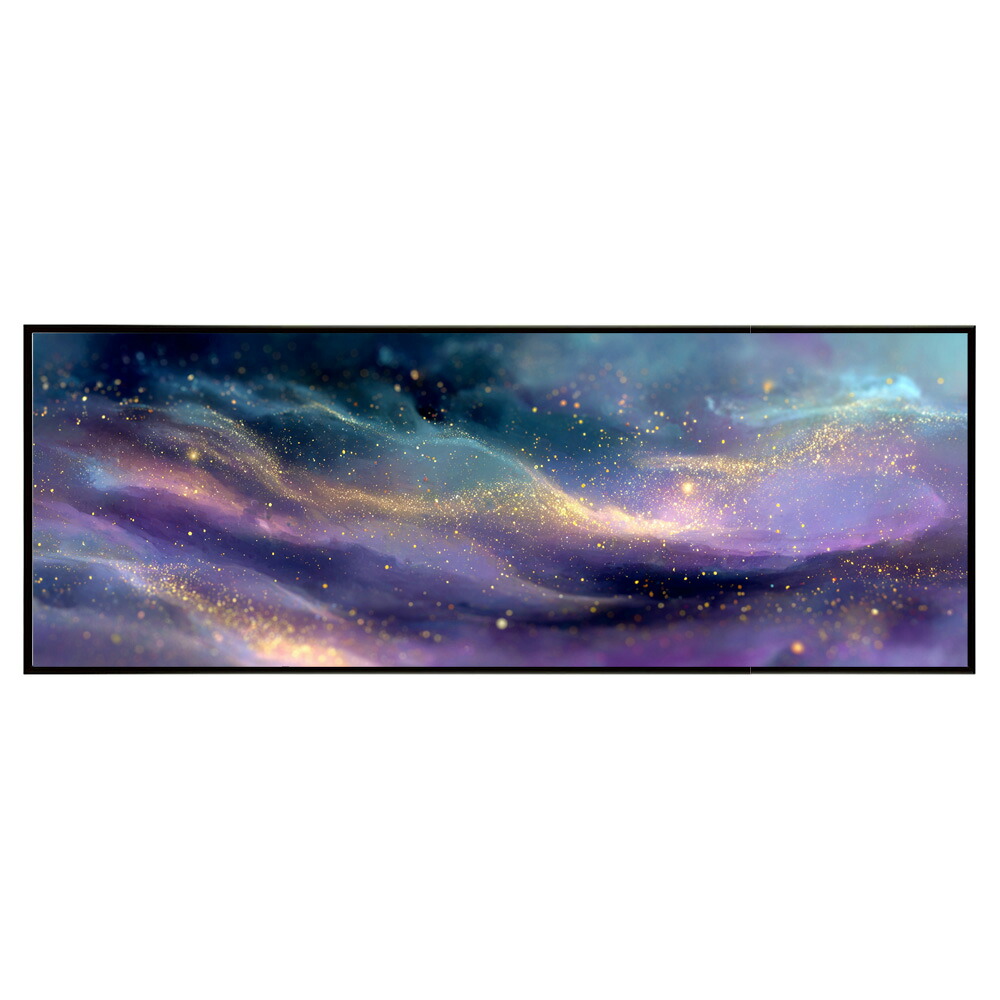 マーブル カラフル カラー 虹 風景 景色 絵画 絵 名画 画家 油絵 水彩 景色パノラマポスター (297ｍｍ×840ｍｍ) フレーム 横長 額縁 インテリア アルミフレーム 絵画 作品 水平 アート 【pn-poster-745】