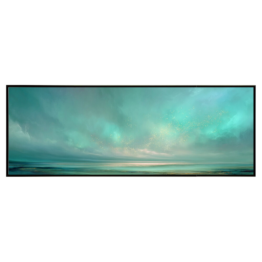 マーブル カラフル カラー 虹 風景 景色 絵画 絵 名画 画家 油絵 水彩 景色パノラマポスター (297ｍｍ×840ｍｍ) フレーム 横長 額縁 インテリア アルミフレーム 絵画 作品 水平 アート 【pn-poster-817】