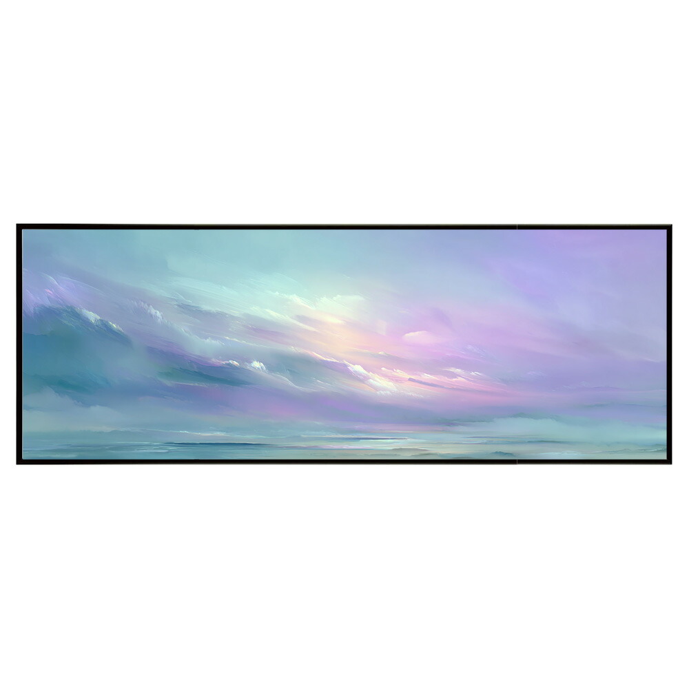 マーブル カラフル カラー 虹 風景 景色 絵画 絵 名画 画家 油絵 水彩 景色パノラマポスター (297ｍｍ×840ｍｍ) フレーム 横長 額縁 インテリア アルミフレーム 絵画 作品 水平 アート 【pn-poster-828】