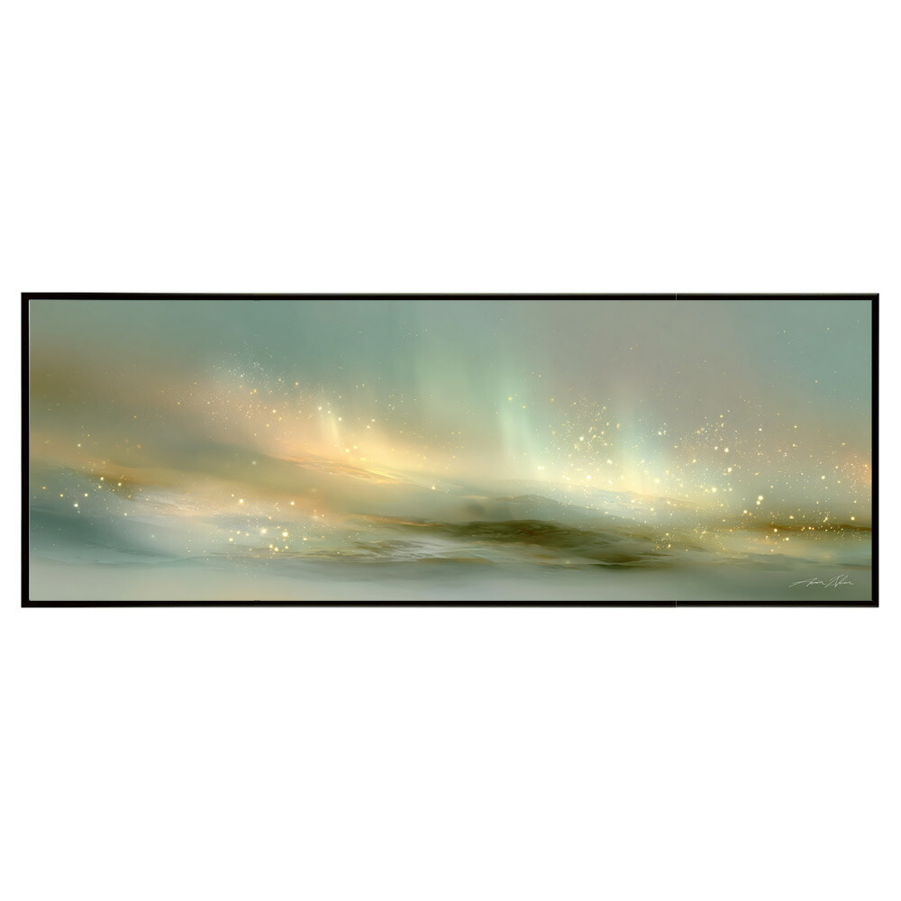 マーブル カラフル カラー 虹 風景 景色 絵画 絵 名画 画家 油絵 水彩 景色パノラマポスター (297mm×840mm) フレーム 横長 額縁 インテリア アルミフレーム 絵画 作品 水平 アート 【pn-poster-855】