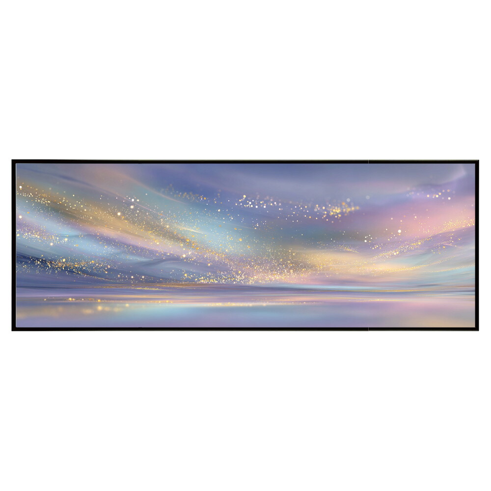 マーブル カラフル カラー 虹 風景 景色 絵画 絵 名画 画家 油絵 水彩 景色パノラマポスター (297ｍｍ×840ｍｍ) フレーム 横長 額縁 インテリア アルミフレーム 絵画 作品 水平 アート 【pn-poster-888】