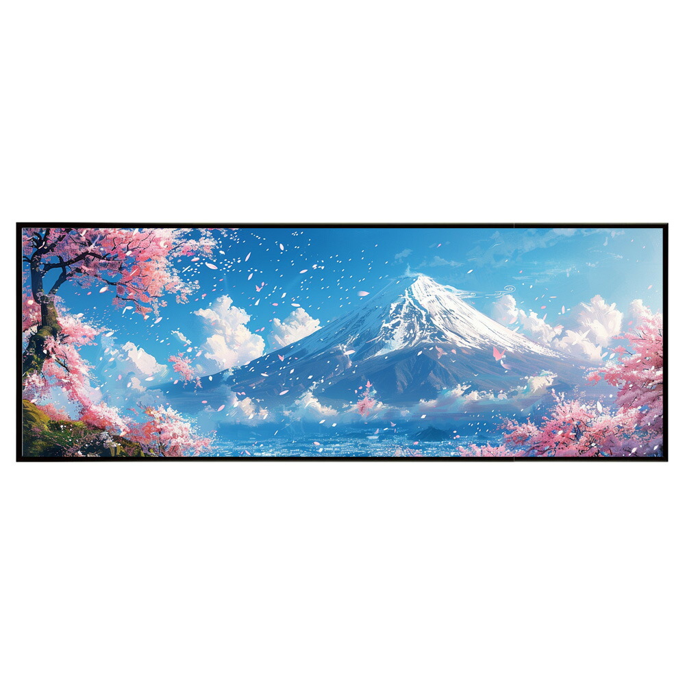 富士 山 富士山 絵 名画 画家 油絵 水彩 景色パノラマポスター (297ｍｍ×840ｍｍ) フレーム 横長 額縁 インテリア アルミフレーム 絵画 作品 水平 アート 【pn-poster-920】