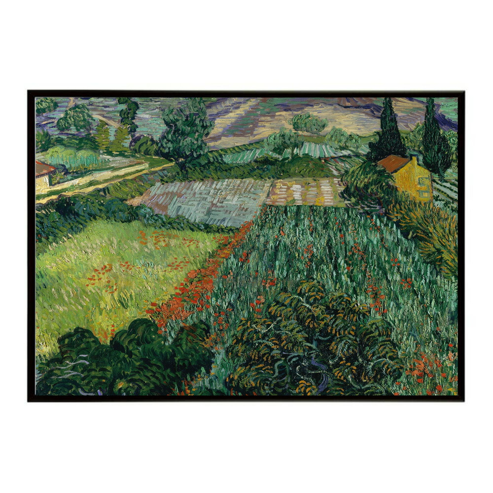 ゴッホ 風景画 Field with Poppies 【Vincent van Gogh】 (1889) 絵画 ポスター デジタルリマスター 名画 絵 復刻 油絵 水彩 【bn-poster-7735】