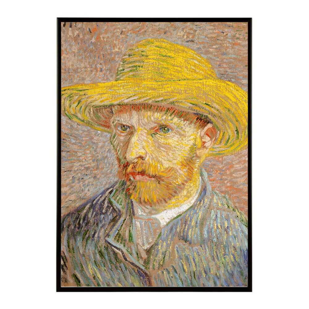 ゴッホ 自画像 Self-Portrait with a Straw Hat【Vincent van Gogh】(1887)絵画 ポスター デジタルリマスター 名画 絵 復刻 油絵 水彩【bn-poster-7839】
