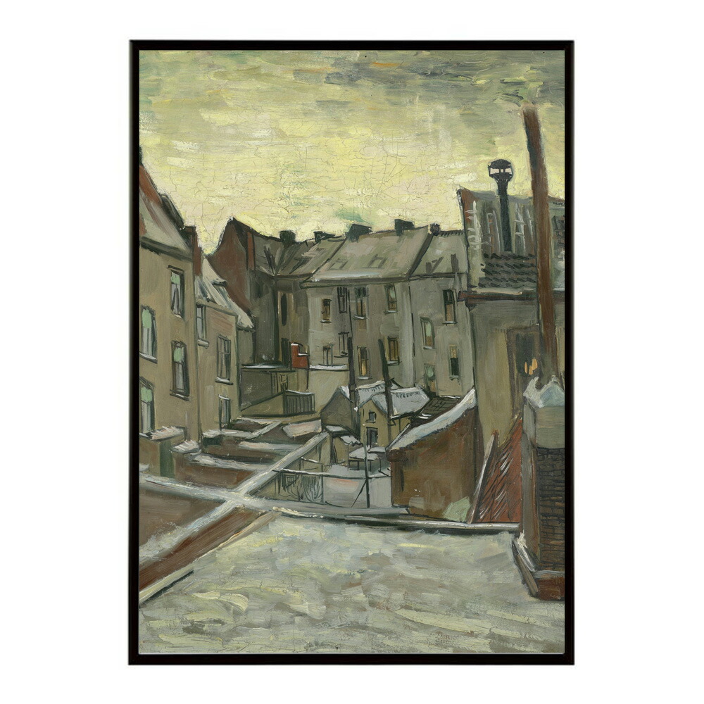 ゴッホ 風景画 Houses seen from the back【Vincent van Gogh】(1885 - 1886)絵画 ポスター デジタルリマスター 名画 絵 復刻 油絵 水彩【bn-poster-7889】