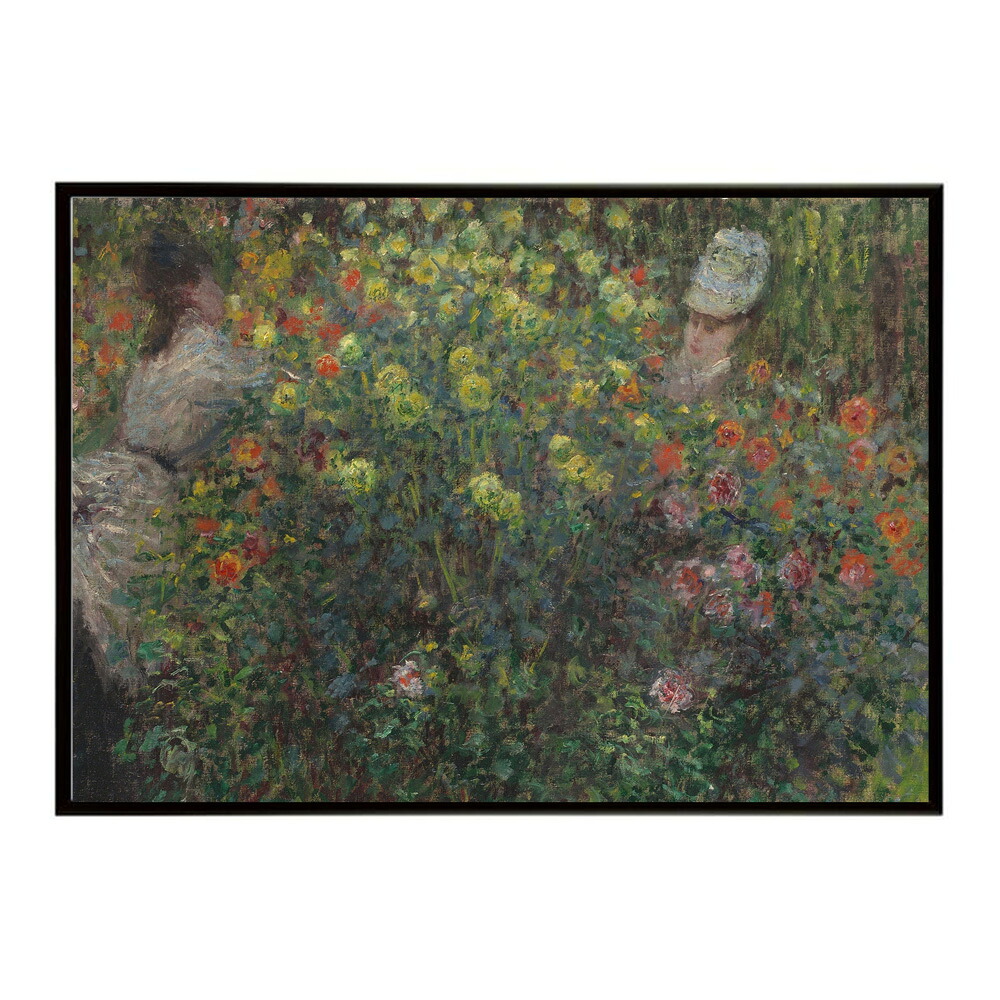 【クロード・モネ】風景/Ladies in Flowers【Claude Monet】(1875)絵画 ポスター デジタルリマスター 名画 絵 復刻 油絵 水【bn-poster-7967】