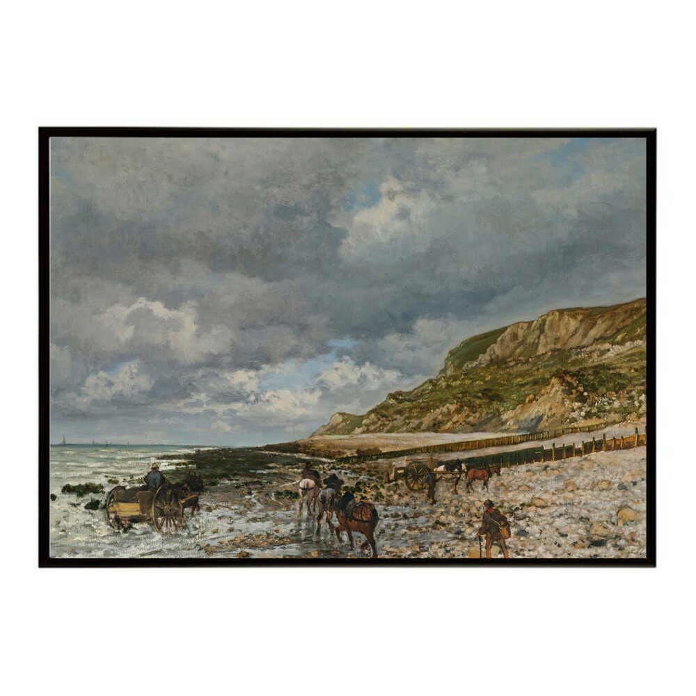 【クロード・モネ】風景/Chevaux ? La Pointe De La H?ve【Claude Monet】(1864)絵画 ポスター デジタルリマスター 名画 絵 復刻 油絵 水【bn-poster-8039】
