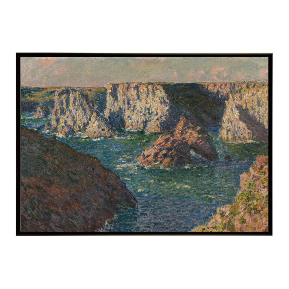 【クロード・モネ】風景/Les Rochers de Belle-Ile【Claude Monet】絵画 ポスター デジタルリマスター 名画 絵 復刻 油絵 水【bn-poster-8049】