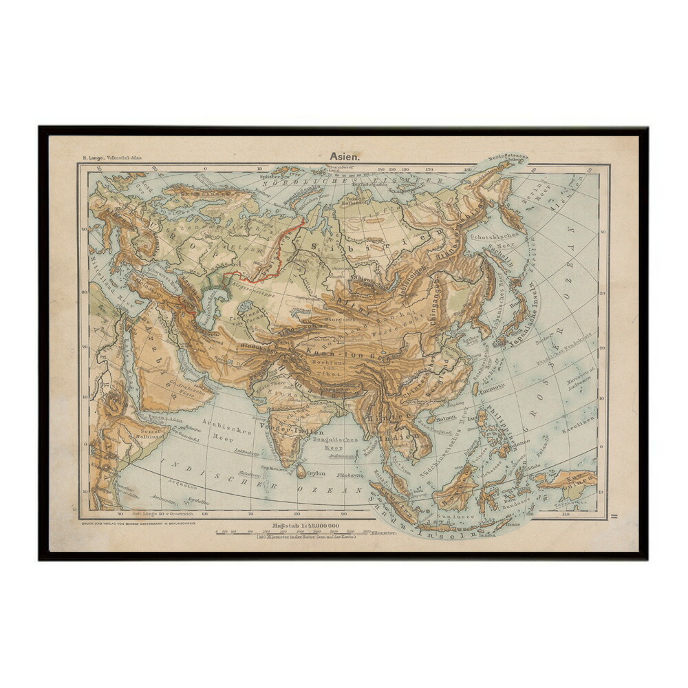古地図 ポスター アンティーク 地図 ヴィンテージ マップ インテリア レトロ カフェ風 書斎【bn-poster-8265】