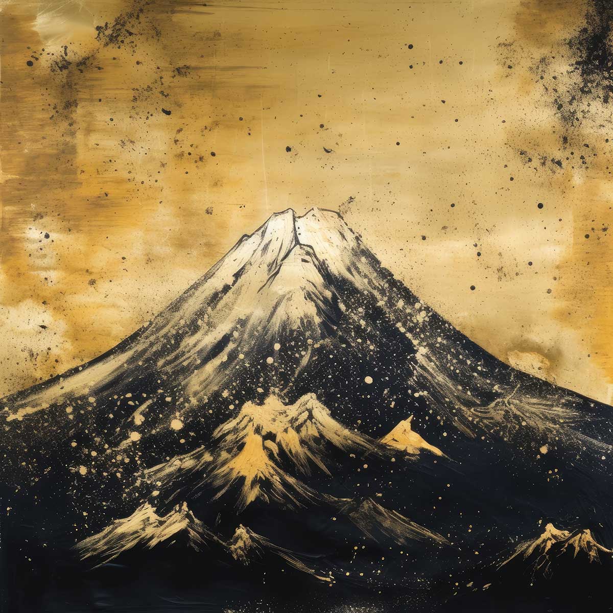 金の富士 金運 ゴールド 山 富士山 ご利益 運気 グッズ アイテム 開運 正方形ポスター 四角 デザイン ポスター スクエア ５センチ刻みでサイズ豊富 絵画【sq-poster-1028】