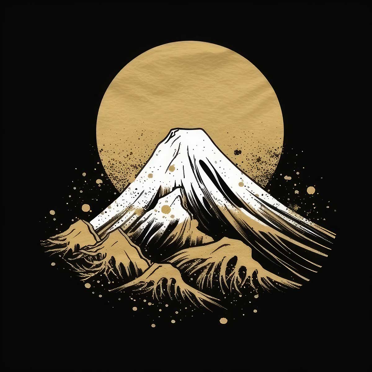 金の富士 金運 ゴールド 山 富士山 ご利益 運気 グッズ アイテム 開運 正方形ポスター 四角 デザイン ポスター スクエア 5センチ刻みでサイズ豊富 絵画【sq-poster-1049】|ファッションポスターEFPI