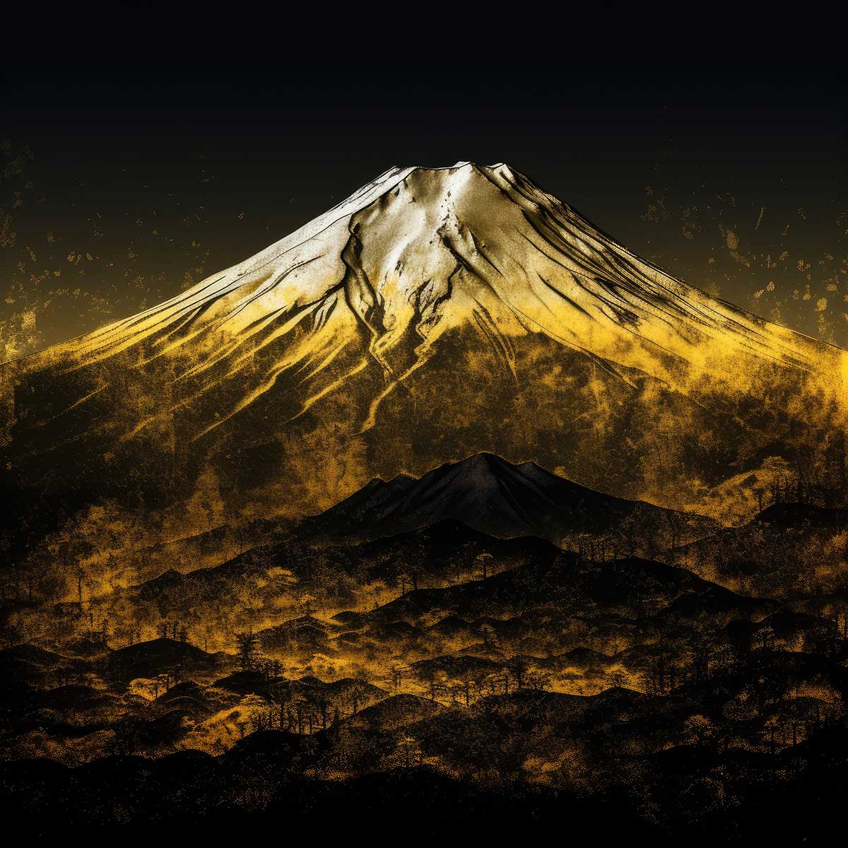 金の富士 金運 ゴールド 山 富士山 ご利益 運気 グッズ アイテム 開運 正方形ポスター 四角 デザイン ポスター スクエア ５センチ刻みでサイズ豊富 絵画【sq-poster-1072】｜ファッションポスターEFPI
