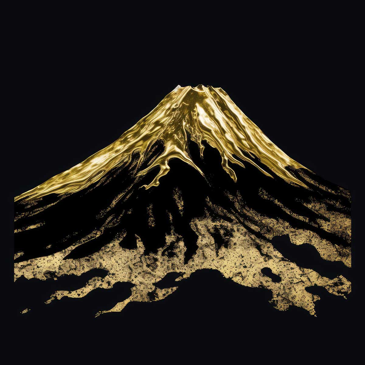 金の富士 金運 ゴールド 山 富士山 ご利益 運気 グッズ アイテム 開運 正方形ポスター 四角 デザイン ポスター スクエア ５センチ刻みでサイズ豊富 絵画【sq-poster-1125】｜ファッションポスターEFPI